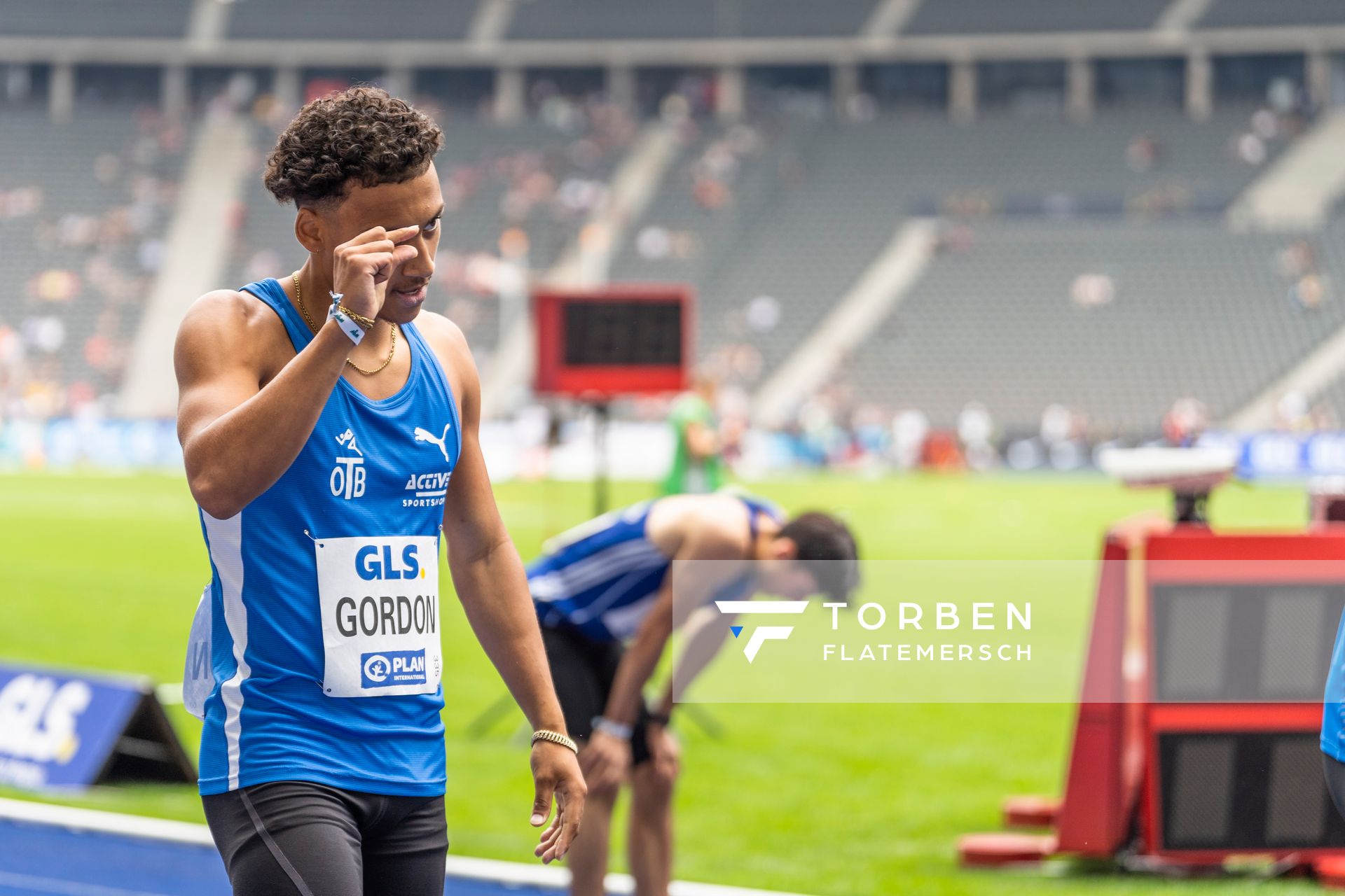 Jordan Gordon (OTB Osnabrueck) waehrend der deutschen Leichtathletik-Meisterschaften im Olympiastadion am 25.06.2022 in Berlin